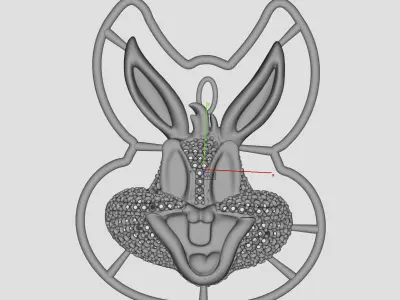 HIPHOP BUGS BUNNY pendant 3d wax resine projet jewellery 3D print model