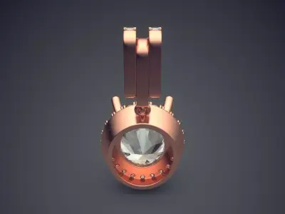 Luxury Pendant With Big Diamond And Smaller Ones On The Sides... 3D print model