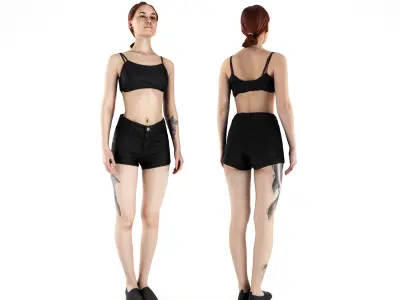 Woman sport 42 Low-poly 3D model