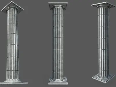 2 Roman Columns Low-poly 3D model