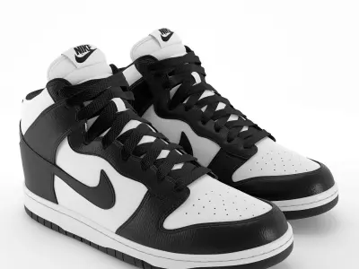 Nike Dunk High Black PBR Low-poly 3D model