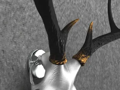 Deer Skull Mount Low-poly 3D model