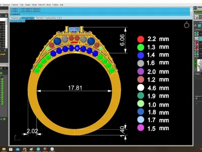 Luxury Cluster Diamond Ring for Men 4073 3D print model