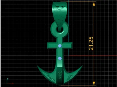 UNIQUE STYLE ANCHOR PENDANT 3D PRINTABLE MODEL  3D print model