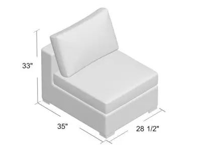 Tripp Patio Chair with Sunbrella Cushions 3D model