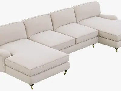 Restoration Hardware English Roll Arm Upholstered U-Chaise 3D model