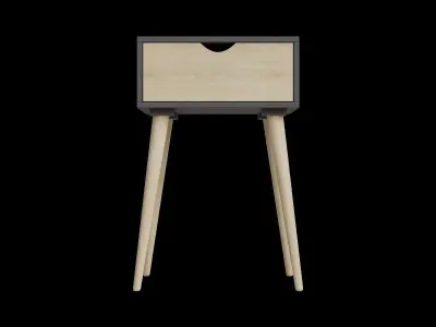 Modern Flair Single Drawer End Table Low-poly 3D model