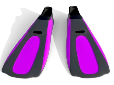 Dive Flippers Pink Low-poly 3D model