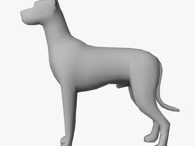 Low Poly Great Dane Low-poly 3D model