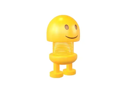 Car Spring Expression Decoration Toys Slightly Face v1 001 Low-poly 3D model
