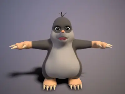 cartoon mole Low-poly 3D model