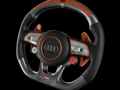 AUDI A3 STEERING WHEEL  Low-poly 3D model