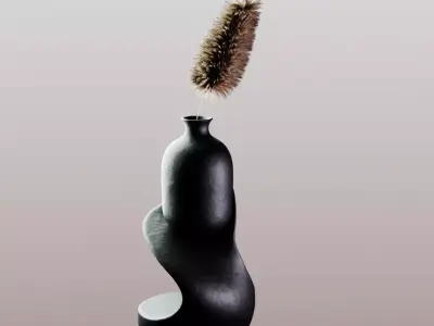 Modern Curved Decorative Vase 3D model