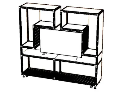 Aluminium Storage with TV Stand 3D model