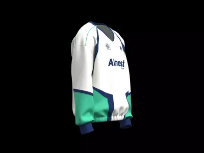 Mens sport sweatshirt with elastic and graphic 3D model