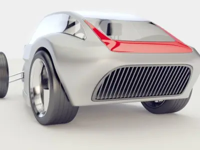 sci fi futuristic car  vray 3D model