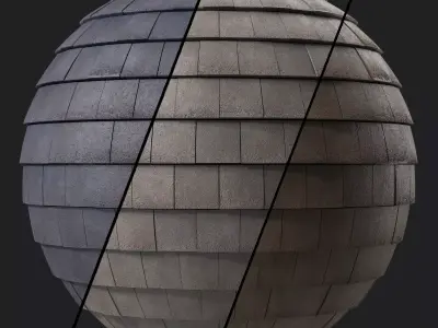 Roof Tile Materials 105- Concrete Roofing - Sbsar Seamless Pbr  Texture