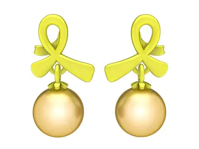 6010 luxury diamond pearl earrings 3D print model