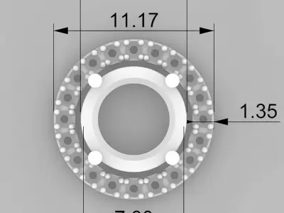 Luxury Stud Earring 3D Print Model  Gemstone Setting Design 3D print model