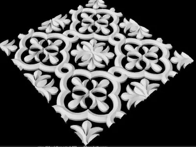Central decor ornament for furniture 3D model 299