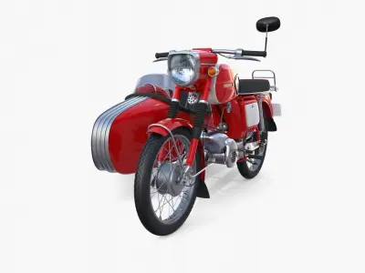 Mobra 50 w sidecar Red 3D model