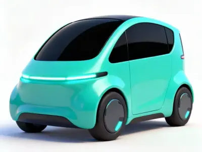 Futuristic Smart City Car 3D Model Low-poly 3D model