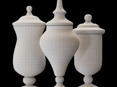 Glass jar with sweets interior decoration 3D model