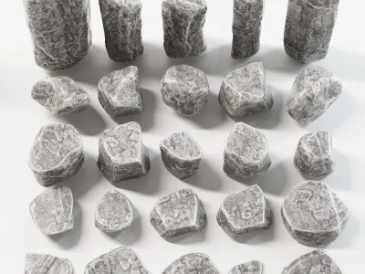 Stone rock river collection n1 3D model