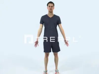 Virtue A Animated Rigged Sports Man Low-poly 3D model