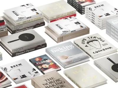 146 decorative books set 17 kitchen and cooking P03 3D model