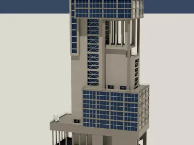 Modernist Style Skyscraper 3D model
