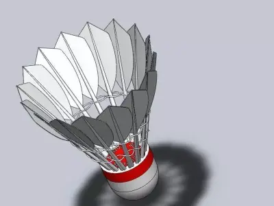 Shuttlecock of badminton Free 3D model