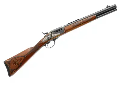 Engraved Flintlock Rifle model pack Low-poly 3D model