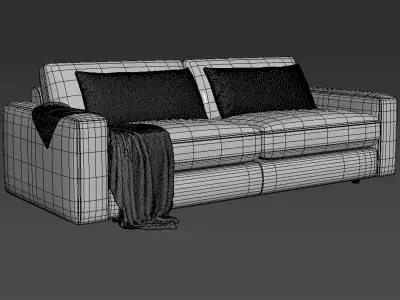 Kipton Wide Arm Nubuck Leather Sofa 268 By Arhaus 3D model