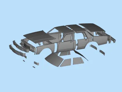 STL printable RC car  Chevrolet Caprice Classic scale 3D model 3D print model