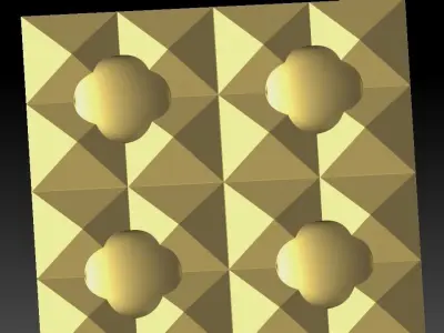 3D WALLPANEL tile with four holes in it 3D model