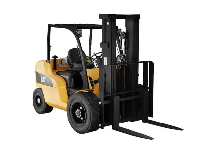 Cat Forklift Manual Loader and Carts Kit BLENDER 3D Model Cycles 3D model