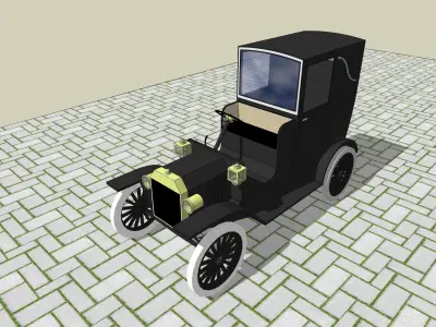 Cars - old-fashioned vehicles 3D model