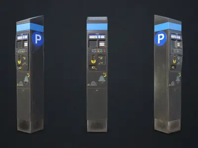 Parking Meter Low-poly 3D model