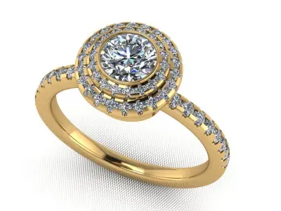 Solitaire engagement ring 3D print model 23