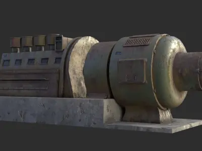 German Power Generator WWII Low-poly 3D model