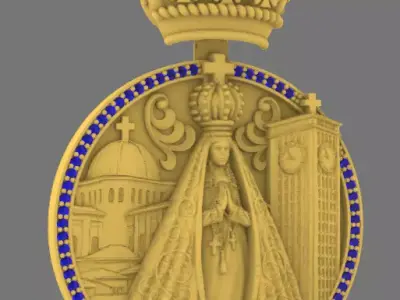 Royal Aparecida Medal pendant 3D print model