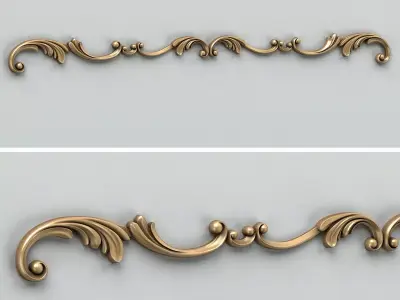 Carved decor horizontal 009 3D model