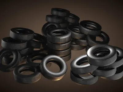 wheels without disks Free low-poly 3D model