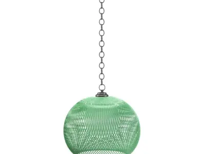Mid-Century Woven Fiberglass Pendant Lights 3D model