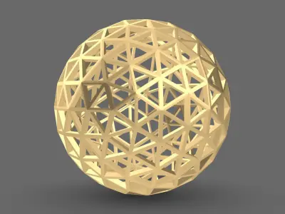 Geodesic Sphere Frame frequency 4 3D model