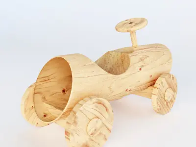 toy wooden car 3D model