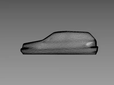 The silhouette of the car 1998 Volkswagen GTi VR6 MkIII 3D print model