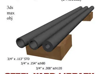 3 4in Pipe 3D model