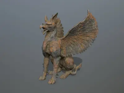statue creature Low-poly 3D model